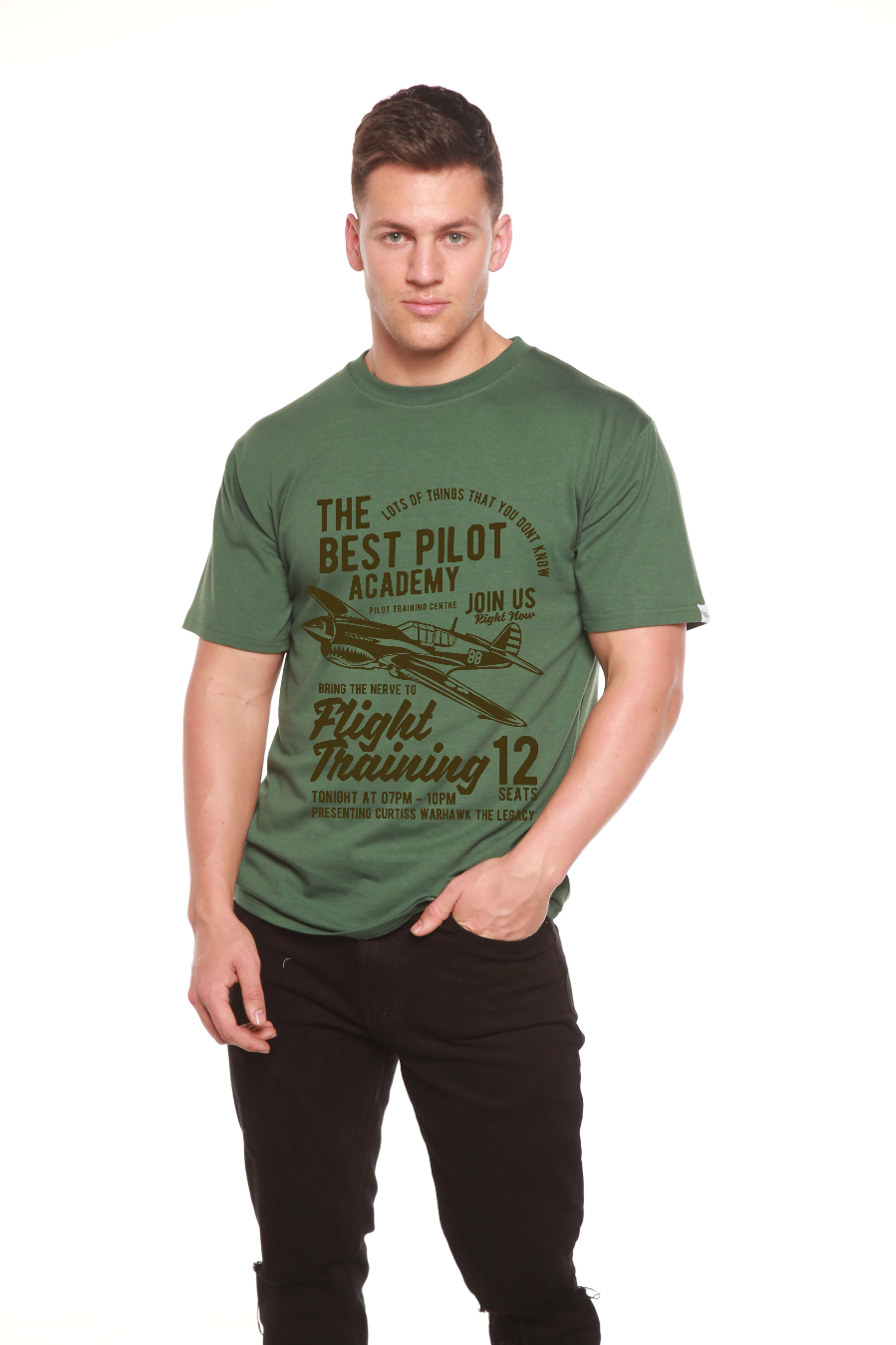 Flight Training Men's Bamboo Viscose/Organic Cotton Short Sleeve Graphic T-Shirt - The7Letter