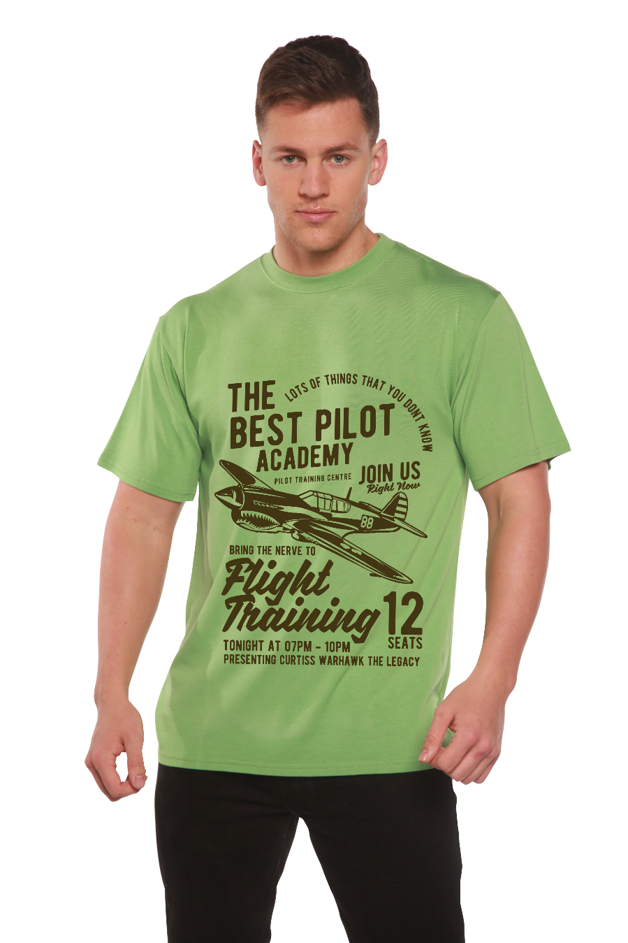 Flight Training Men's Bamboo Viscose/Organic Cotton Short Sleeve Graphic T-Shirt - The7Letter