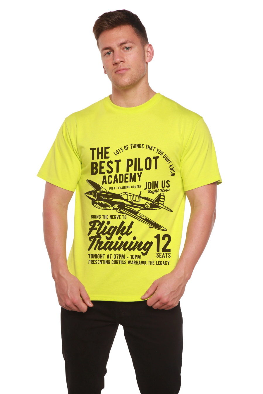 Flight Training Men's Bamboo Viscose/Organic Cotton Short Sleeve Graphic T-Shirt - The7Letter
