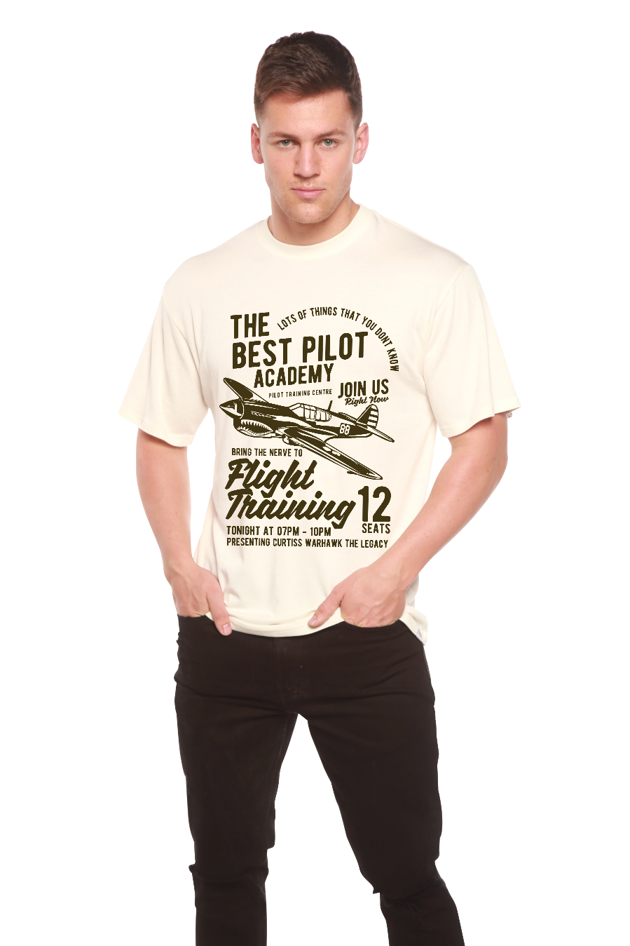 Flight Training Men's Bamboo Viscose/Organic Cotton Short Sleeve Graphic T-Shirt - The7Letter