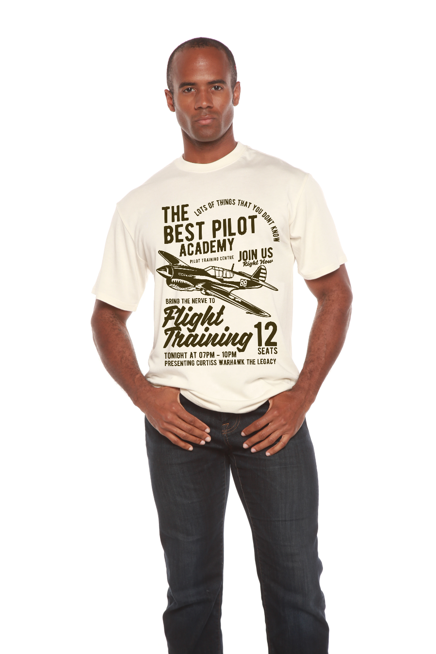 Flight Training Men's Bamboo Viscose/Organic Cotton Short Sleeve Graphic T-Shirt - The7Letter