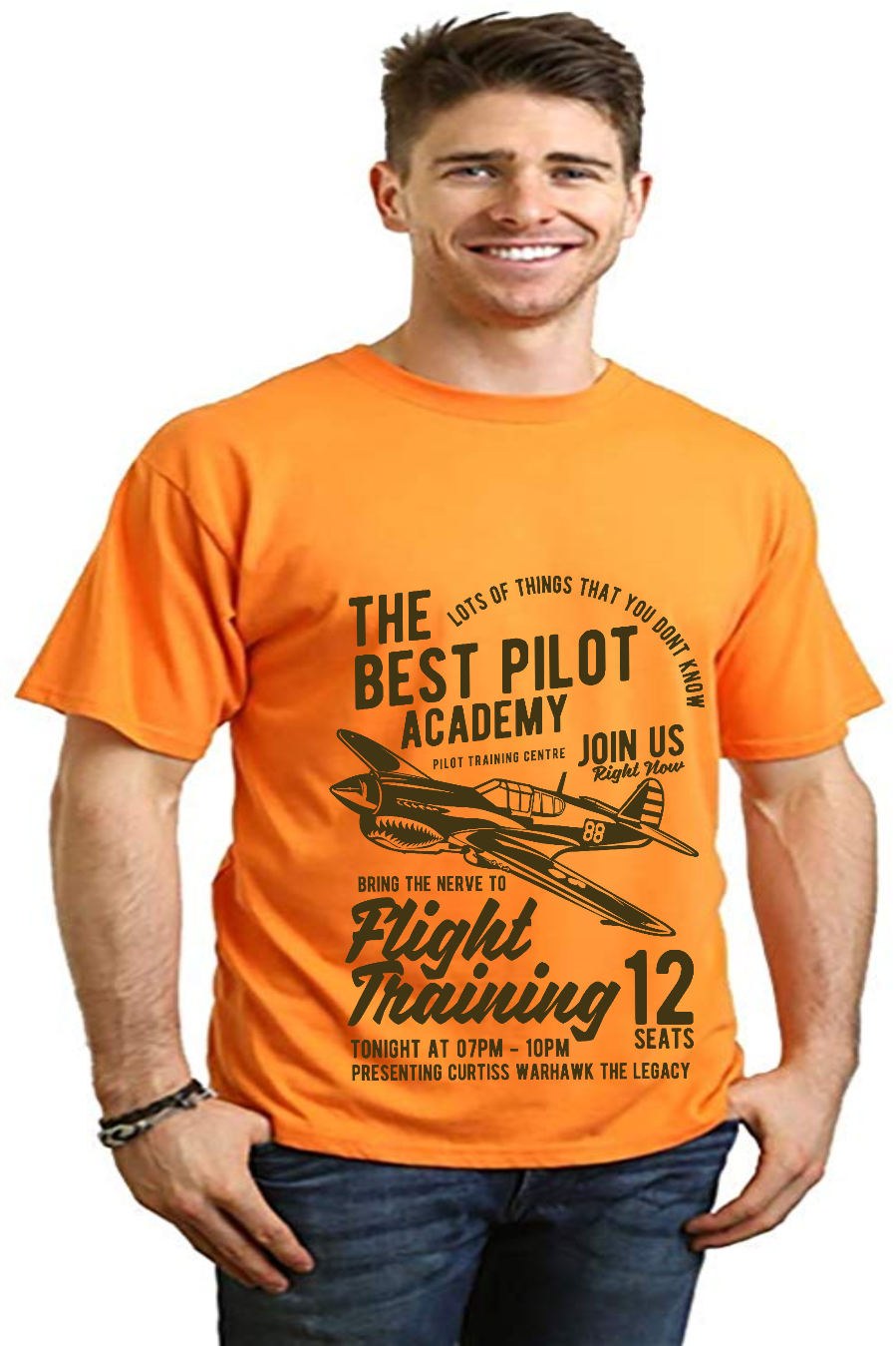 Flight Training Men's Bamboo Viscose/Organic Cotton Short Sleeve Graphic T-Shirt - The7Letter