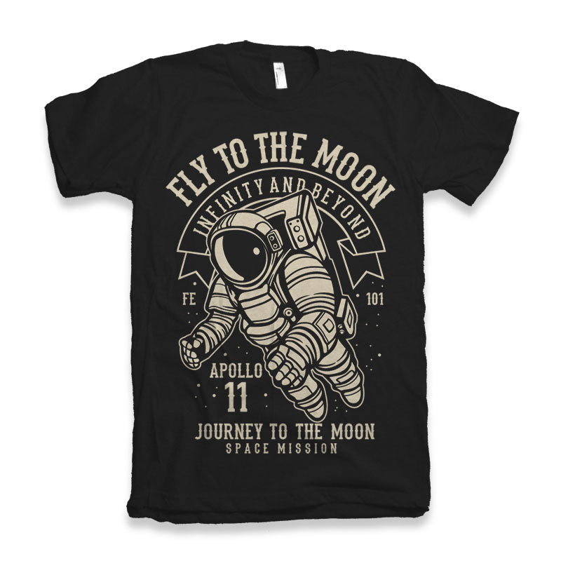 Fly To The Moon Men's Bamboo Viscose/Organic Cotton Short Sleeve Graphic T-Shirt - The7Letter