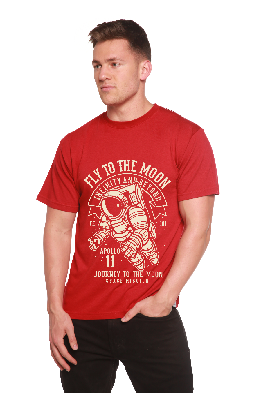 Fly To The Moon Men's Bamboo Viscose/Organic Cotton Short Sleeve Graphic T-Shirt - The7Letter