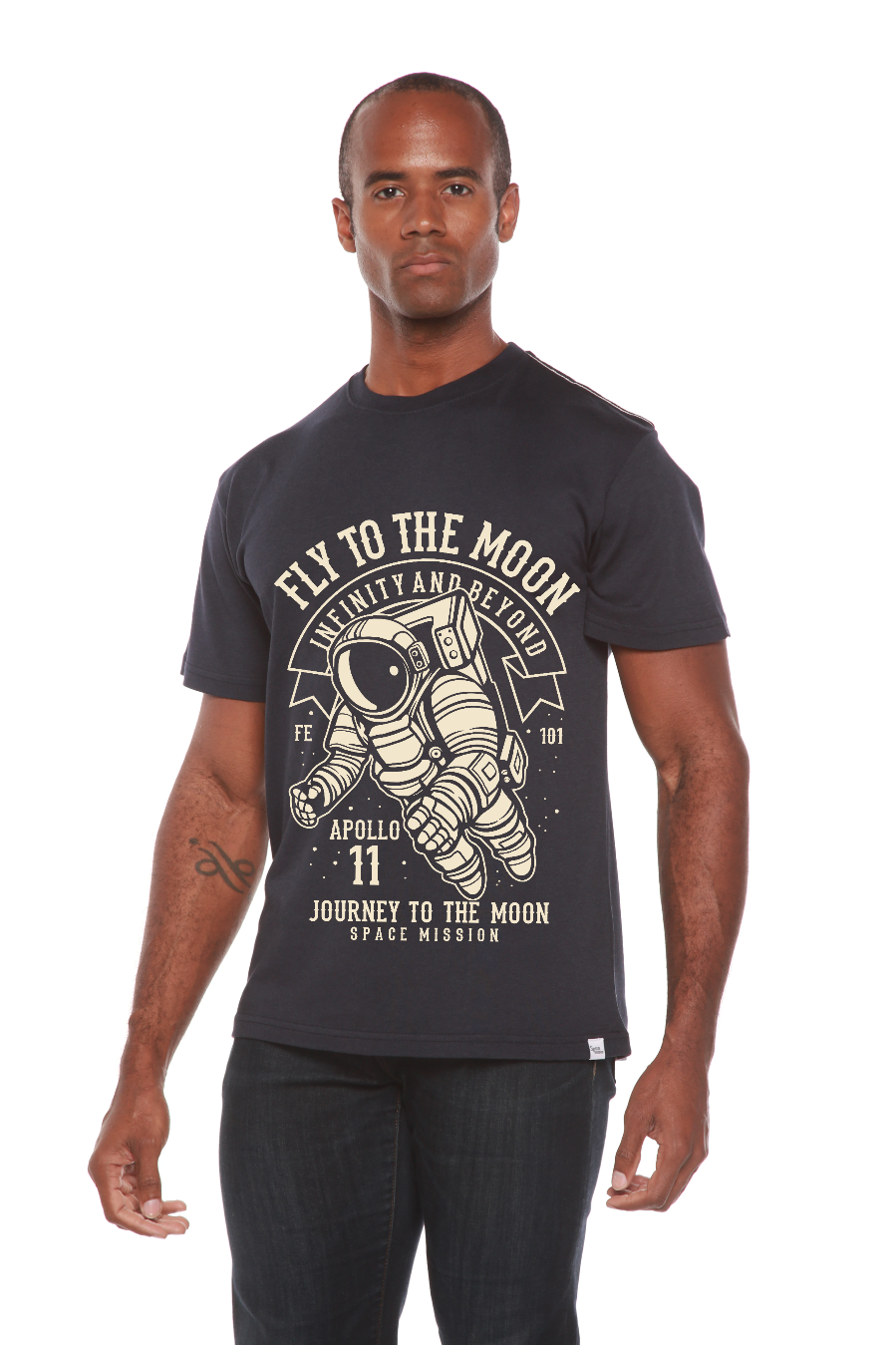 Fly To The Moon Men's Bamboo Viscose/Organic Cotton Short Sleeve Graphic T-Shirt - The7Letter