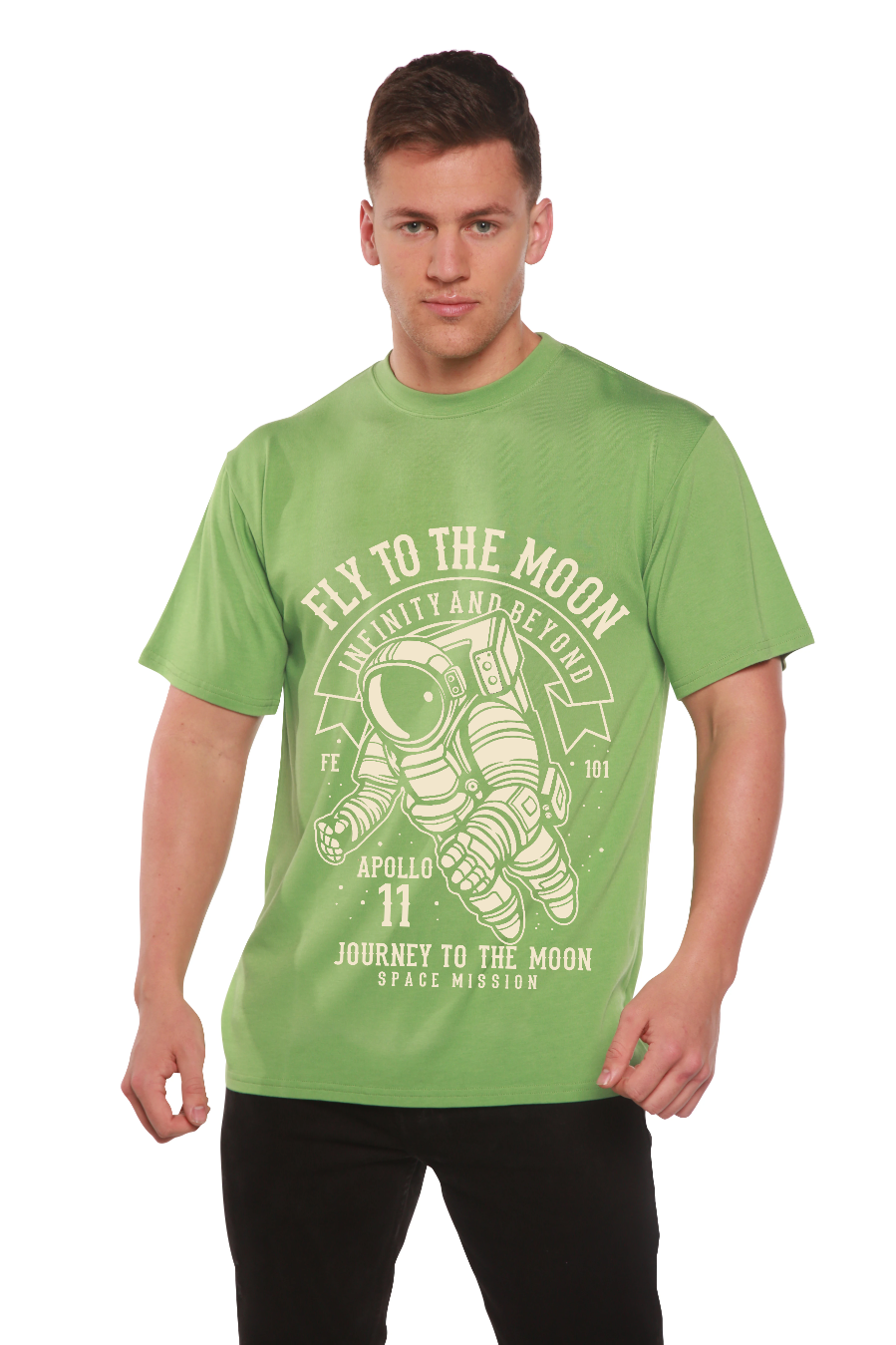 Fly To The Moon Men's Bamboo Viscose/Organic Cotton Short Sleeve Graphic T-Shirt - The7Letter