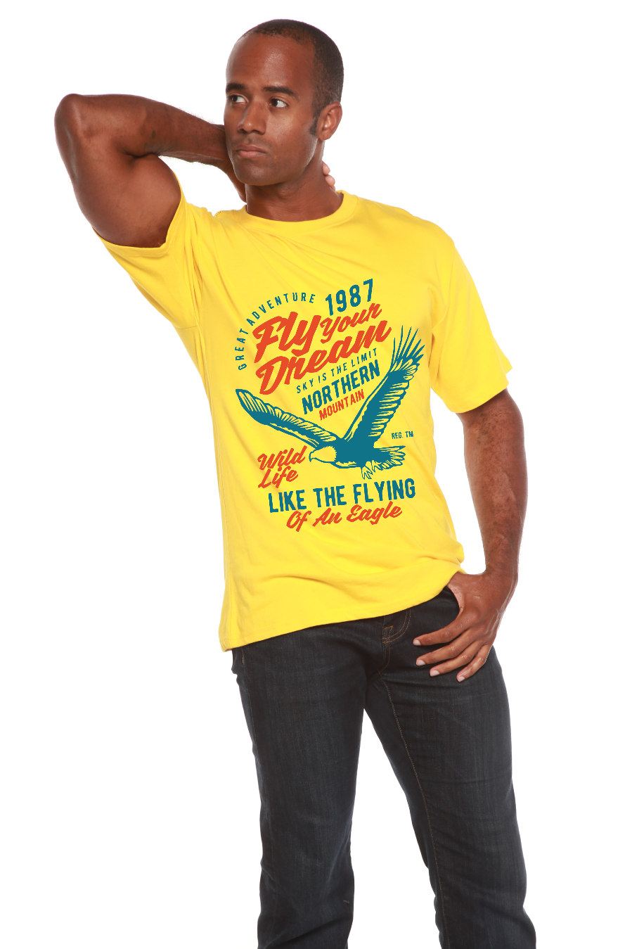 Fly Your Dream Men's Bamboo Viscose/Organic Cotton Short Sleeve Graphic T-Shirt - The7Letter