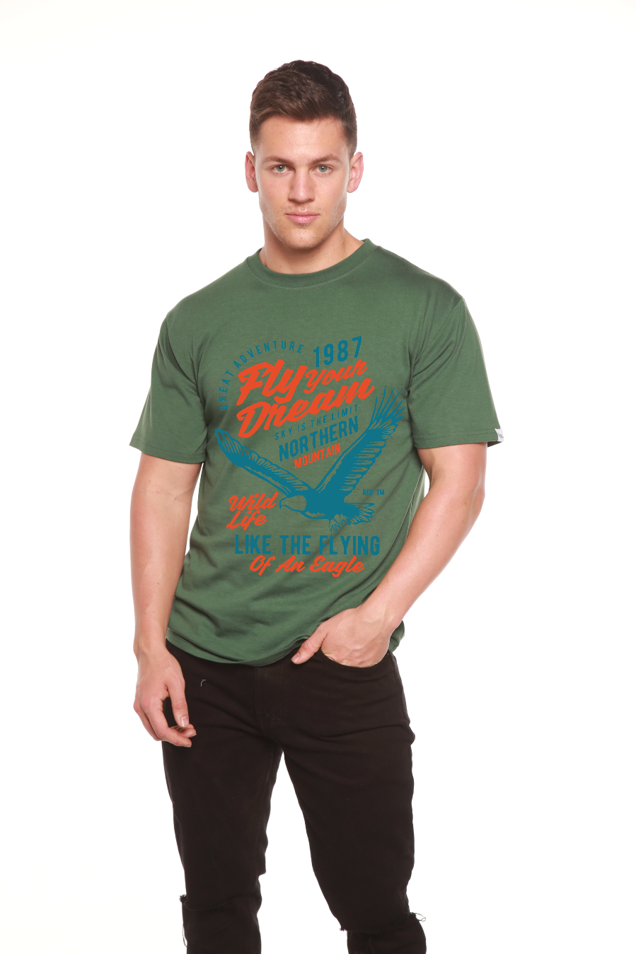 Fly Your Dream Men's Bamboo Viscose/Organic Cotton Short Sleeve Graphic T-Shirt - The7Letter