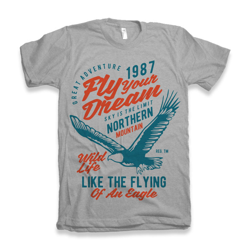 Fly Your Dream Men's Bamboo Viscose/Organic Cotton Short Sleeve Graphic T-Shirt - The7Letter