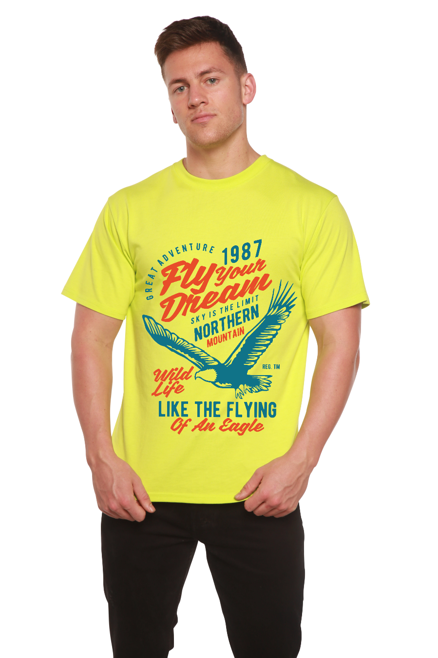 Fly Your Dream Men's Bamboo Viscose/Organic Cotton Short Sleeve Graphic T-Shirt - The7Letter