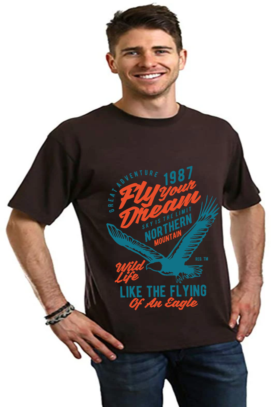 Fly Your Dream Men's Bamboo Viscose/Organic Cotton Short Sleeve Graphic T-Shirt - The7Letter