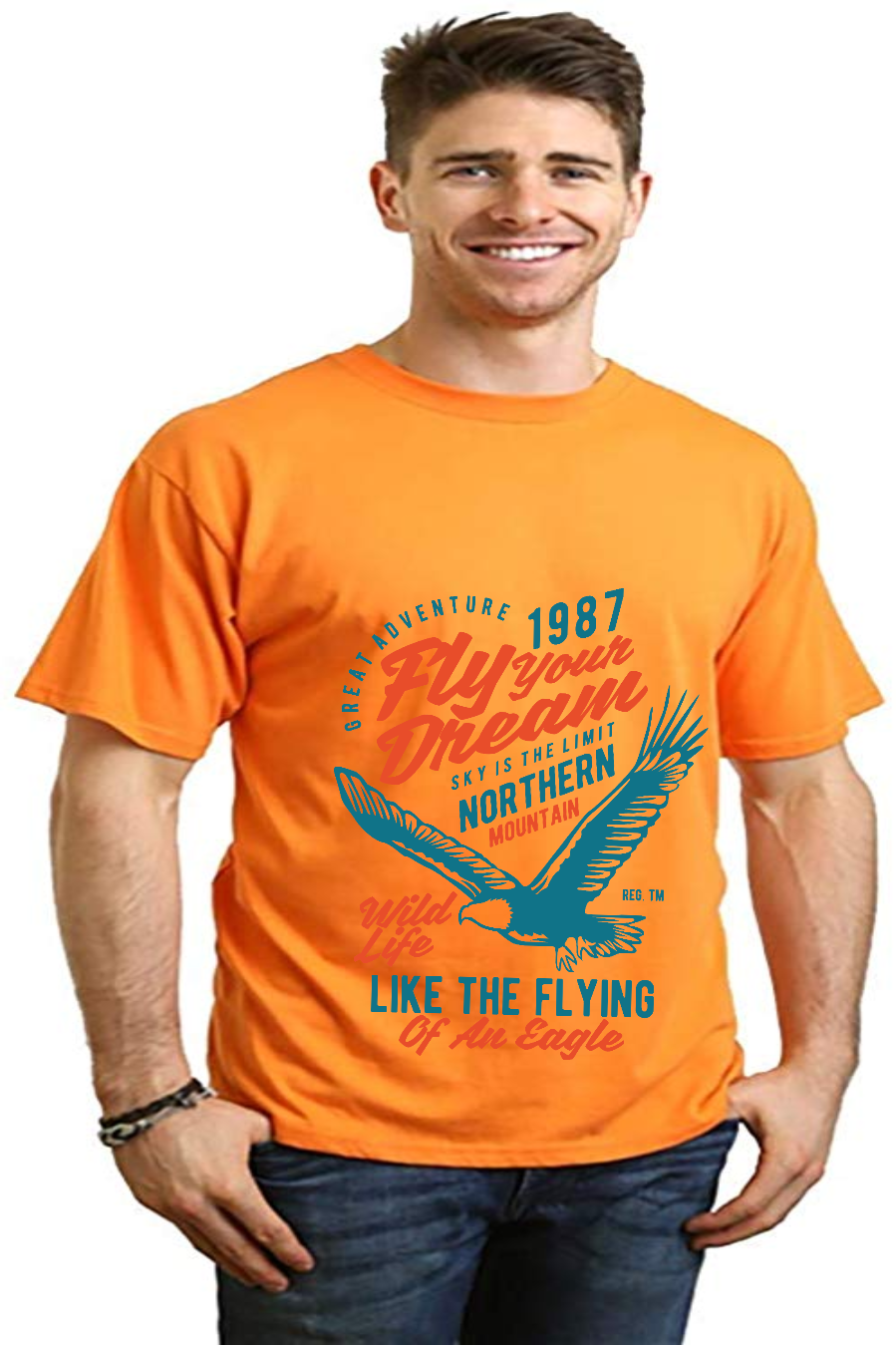 Fly Your Dream Men's Bamboo Viscose/Organic Cotton Short Sleeve Graphic T-Shirt - The7Letter