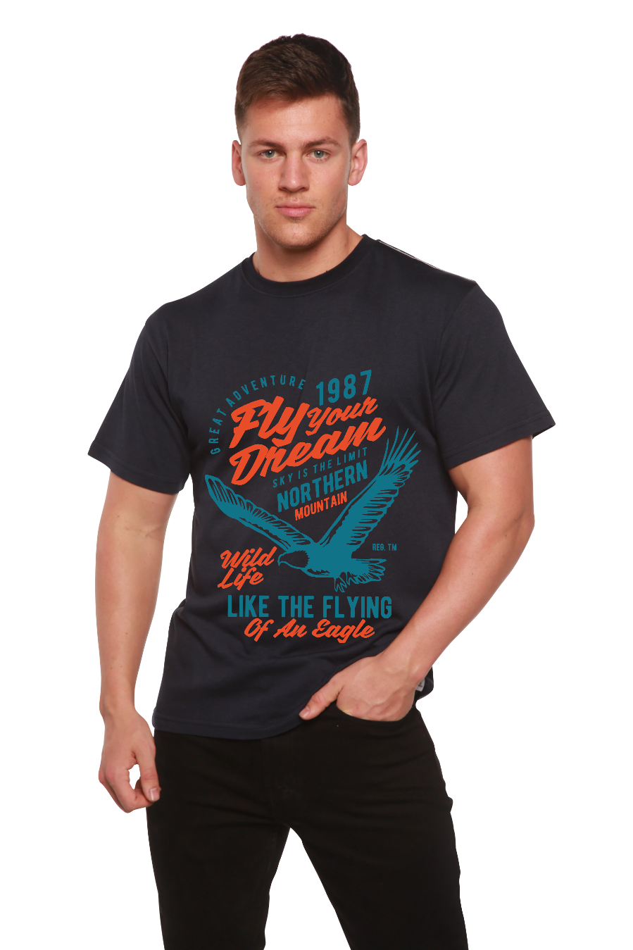 Fly Your Dream Men's Bamboo Viscose/Organic Cotton Short Sleeve Graphic T-Shirt - The7Letter