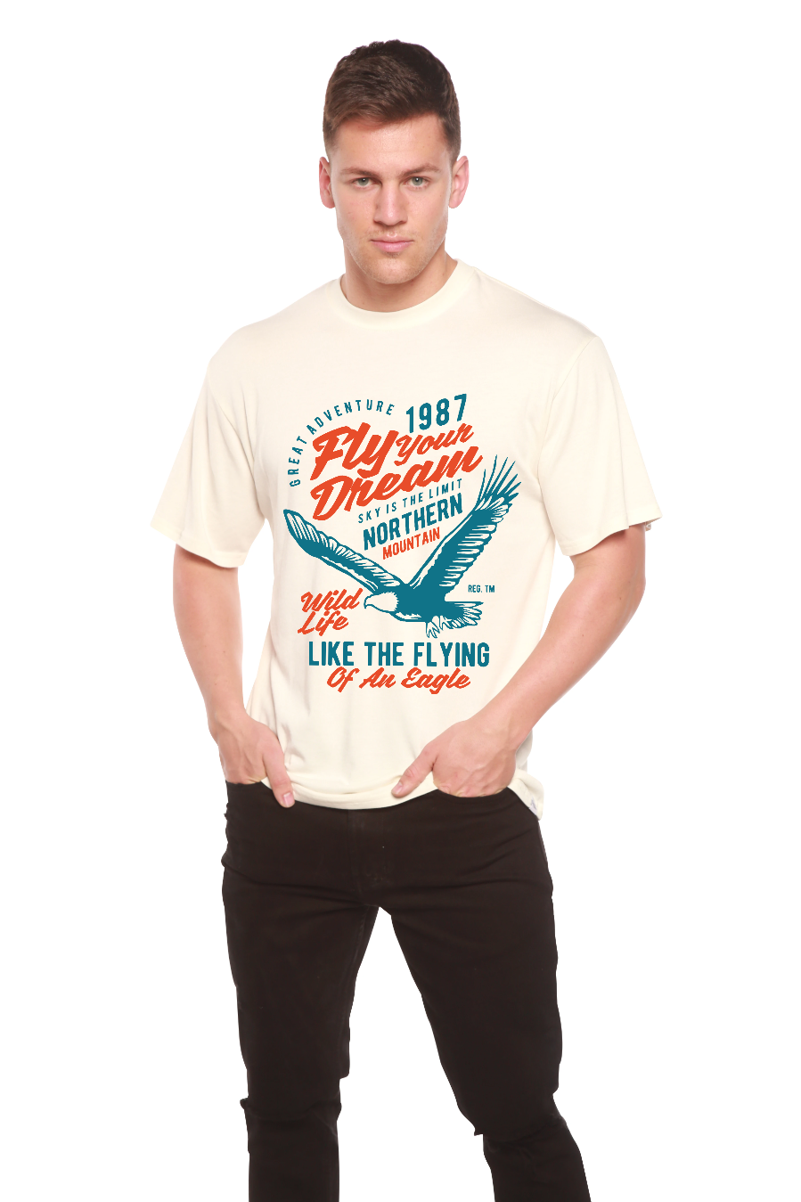 Fly Your Dream Men's Bamboo Viscose/Organic Cotton Short Sleeve Graphic T-Shirt - The7Letter