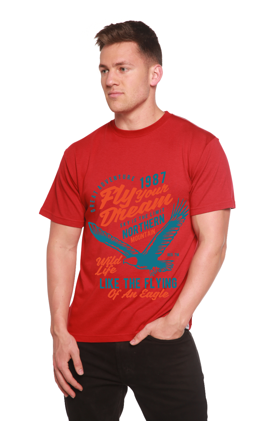 Fly Your Dream Men's Bamboo Viscose/Organic Cotton Short Sleeve Graphic T-Shirt - The7Letter
