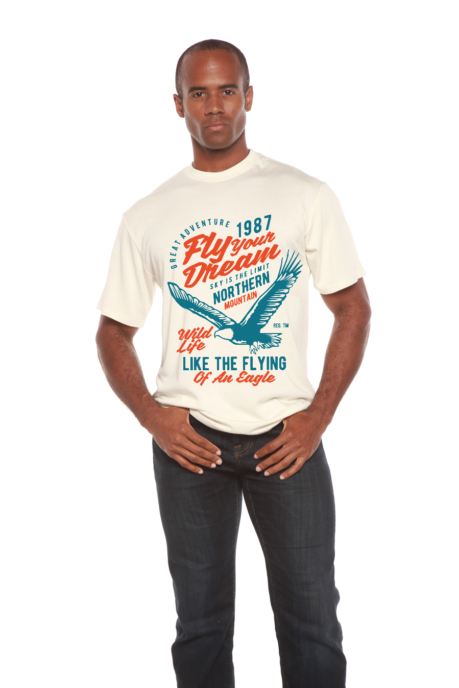 Fly Your Dream Men's Bamboo Viscose/Organic Cotton Short Sleeve Graphic T-Shirt - The7Letter