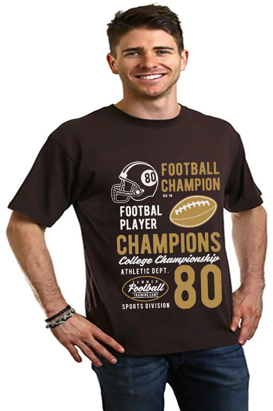 Football Champions Men's Bamboo Viscose/Organic Cotton Short Sleeve Graphic T-Shirt - The7Letter