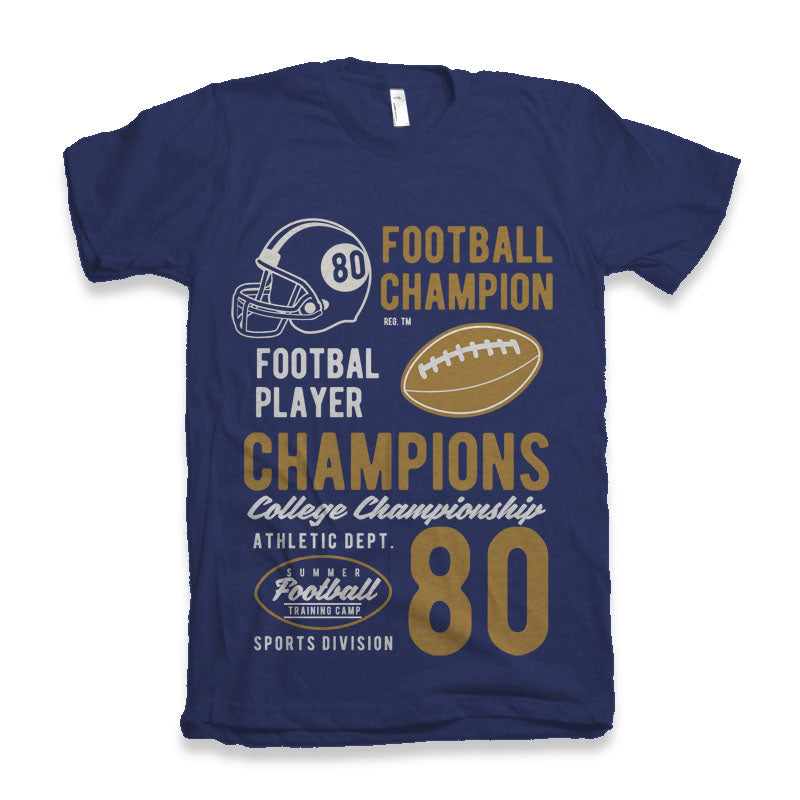 Football Champions Men's Bamboo Viscose/Organic Cotton Short Sleeve Graphic T-Shirt - The7Letter