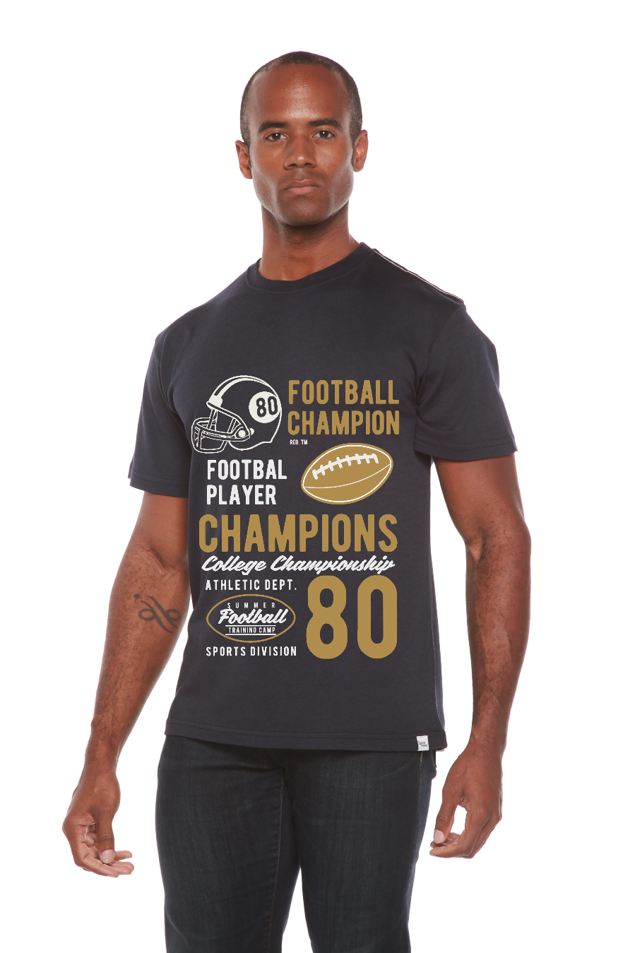 Football Champions Men's Bamboo Viscose/Organic Cotton Short Sleeve Graphic T-Shirt - The7Letter