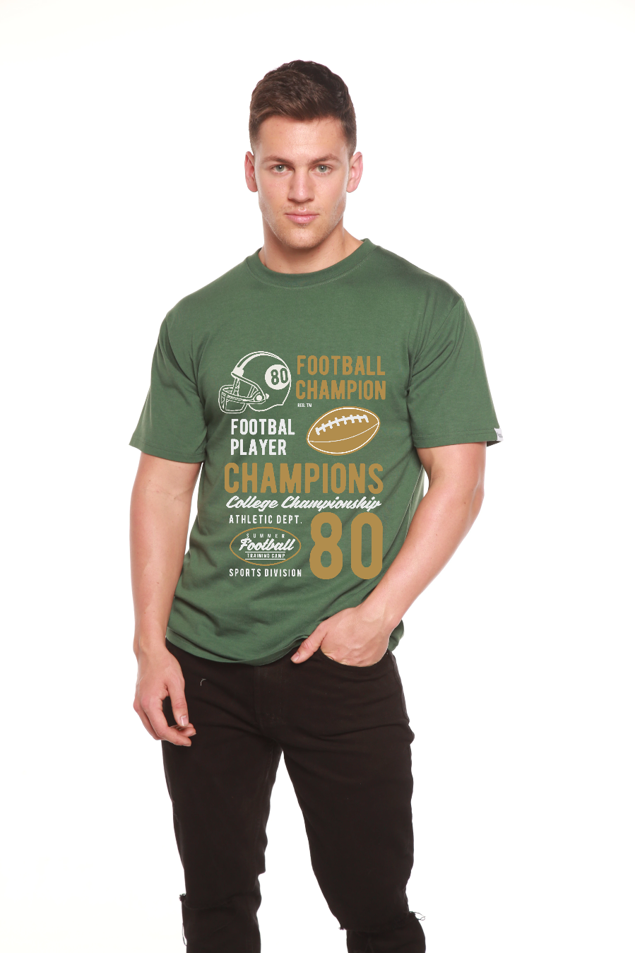 Football Champions Men's Bamboo Viscose/Organic Cotton Short Sleeve Graphic T-Shirt - The7Letter