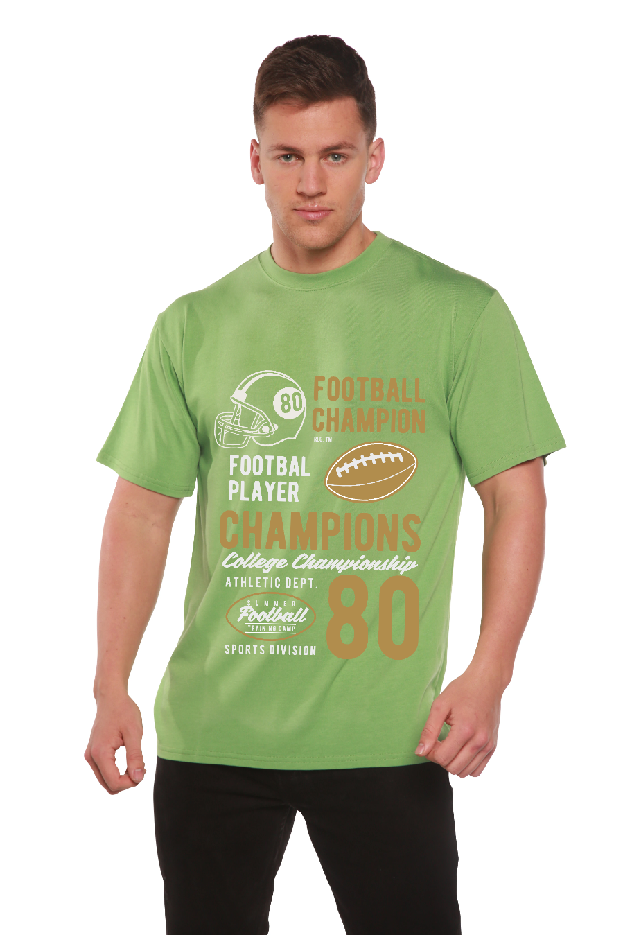 Football Champions Men's Bamboo Viscose/Organic Cotton Short Sleeve Graphic T-Shirt - The7Letter