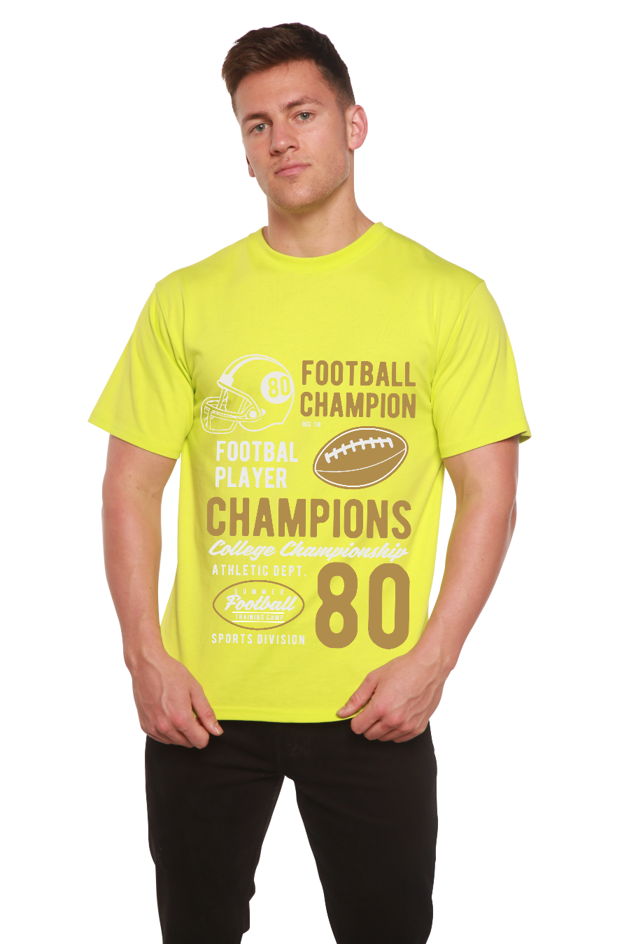 Football Champions Men's Bamboo Viscose/Organic Cotton Short Sleeve Graphic T-Shirt - The7Letter