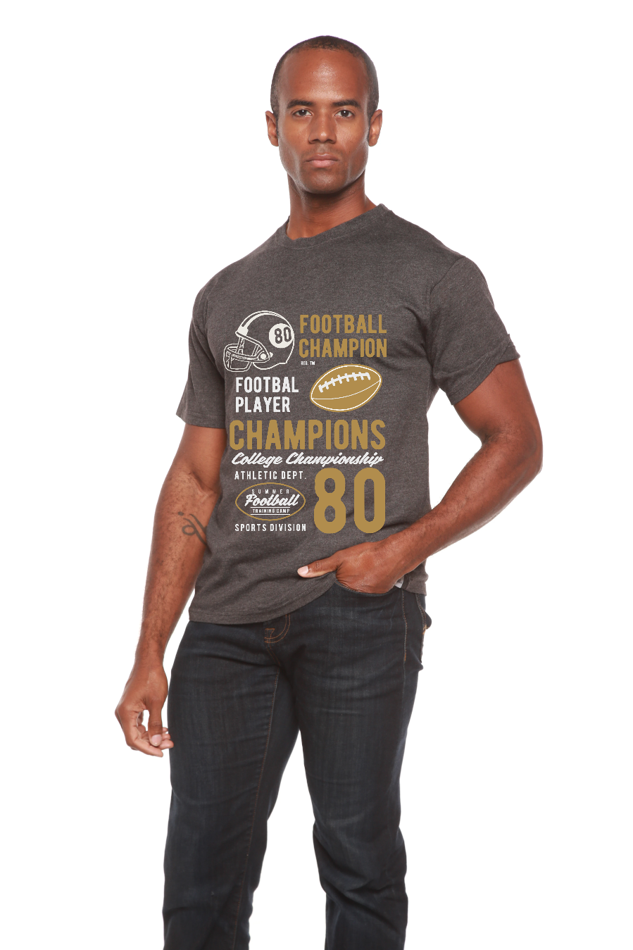 Football Champions Men's Bamboo Viscose/Organic Cotton Short Sleeve Graphic T-Shirt - The7Letter