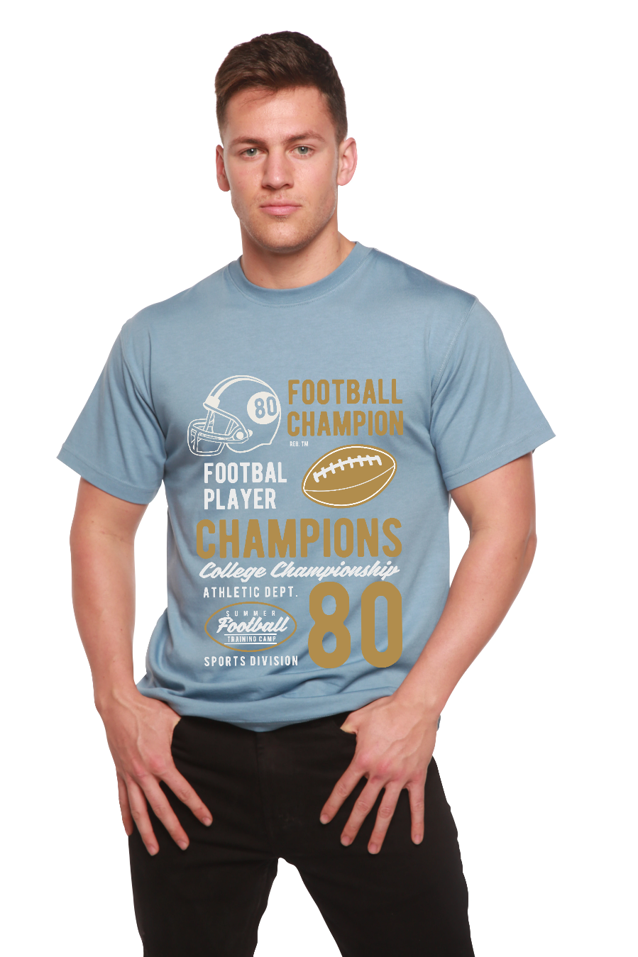Football Champions Men's Bamboo Viscose/Organic Cotton Short Sleeve Graphic T-Shirt - The7Letter
