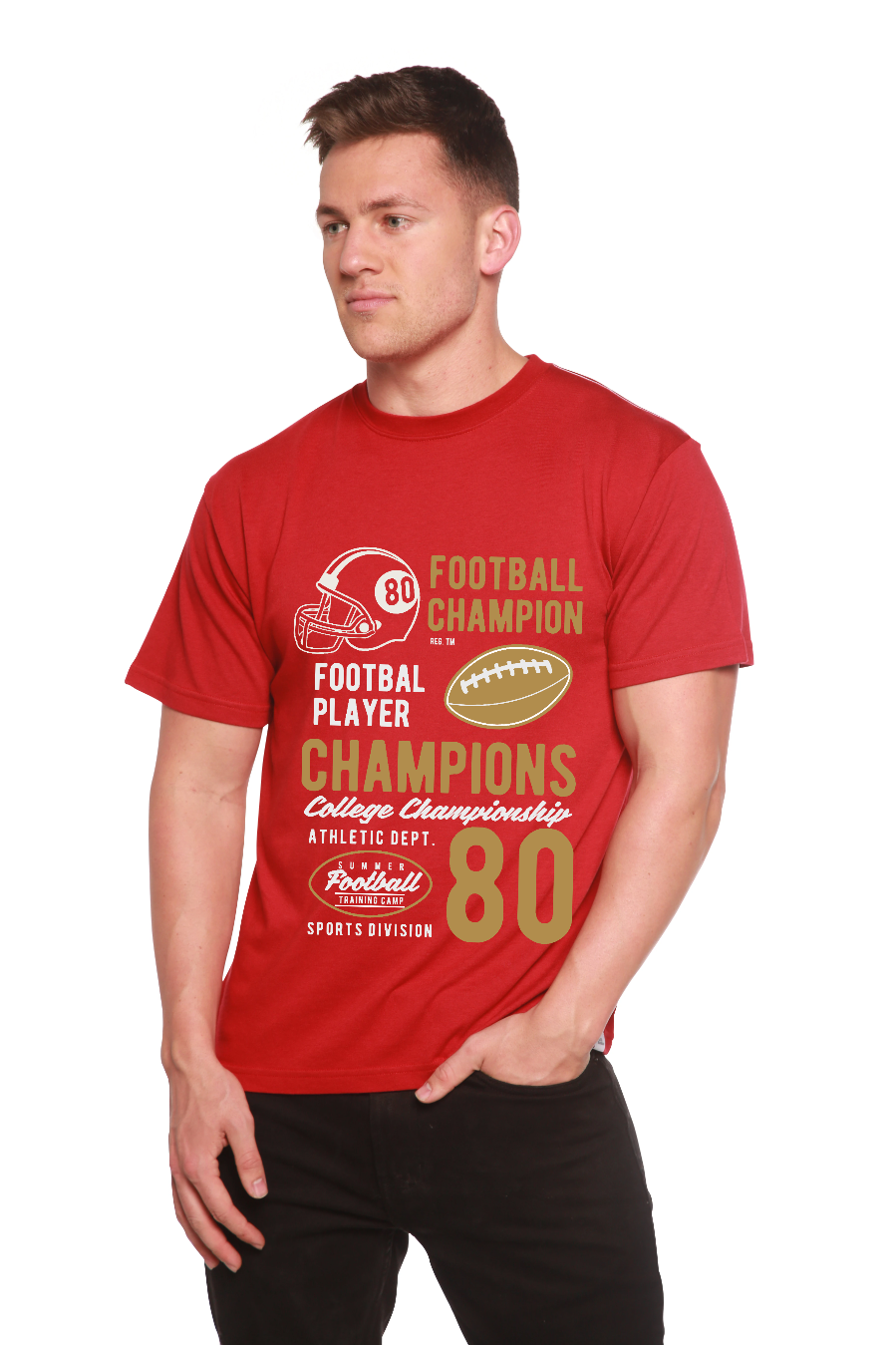 Football Champions Men's Bamboo Viscose/Organic Cotton Short Sleeve Graphic T-Shirt - The7Letter