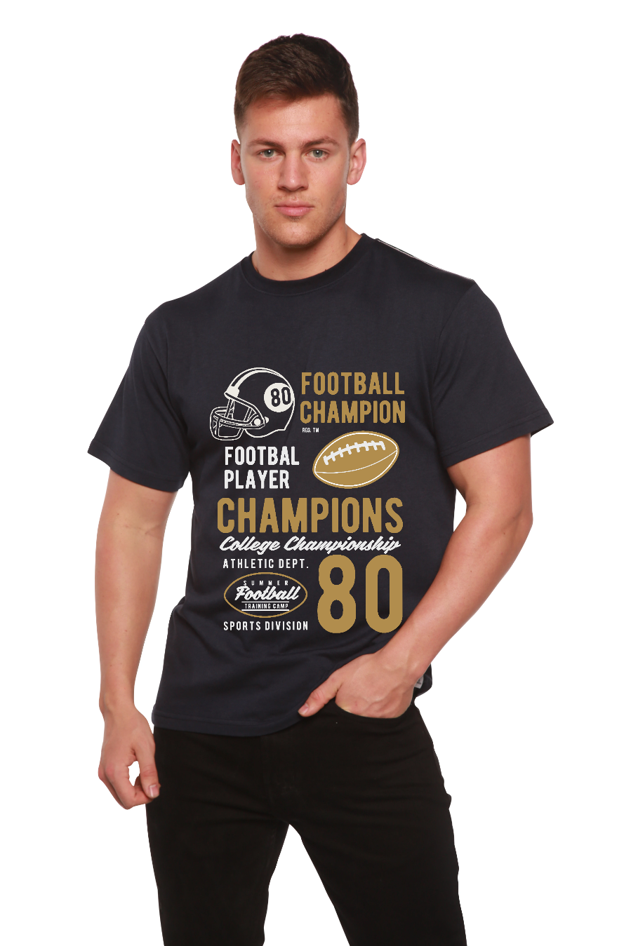 Football Champions Men's Bamboo Viscose/Organic Cotton Short Sleeve Graphic T-Shirt - The7Letter