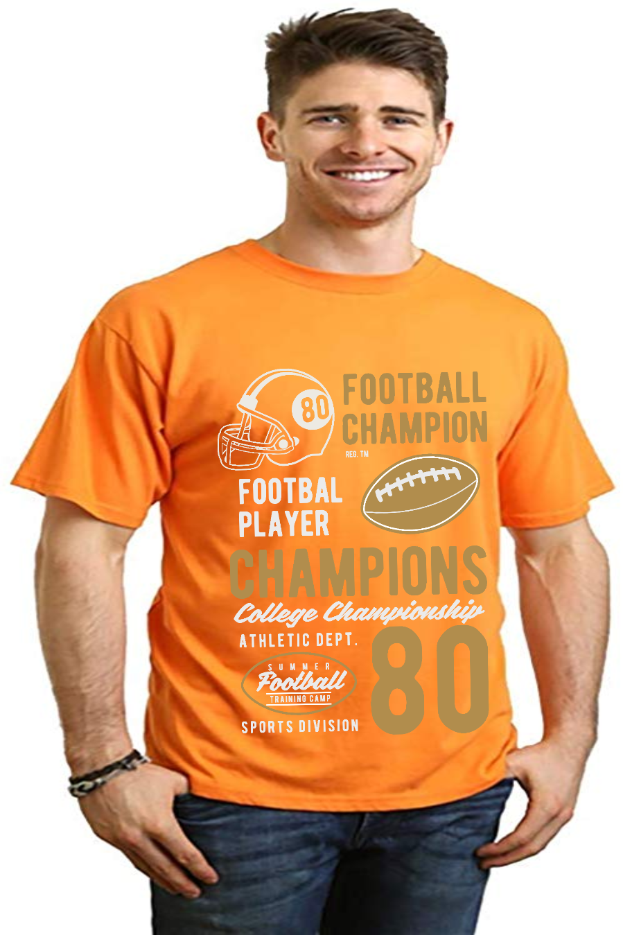 Football Champions Men's Bamboo Viscose/Organic Cotton Short Sleeve Graphic T-Shirt - The7Letter