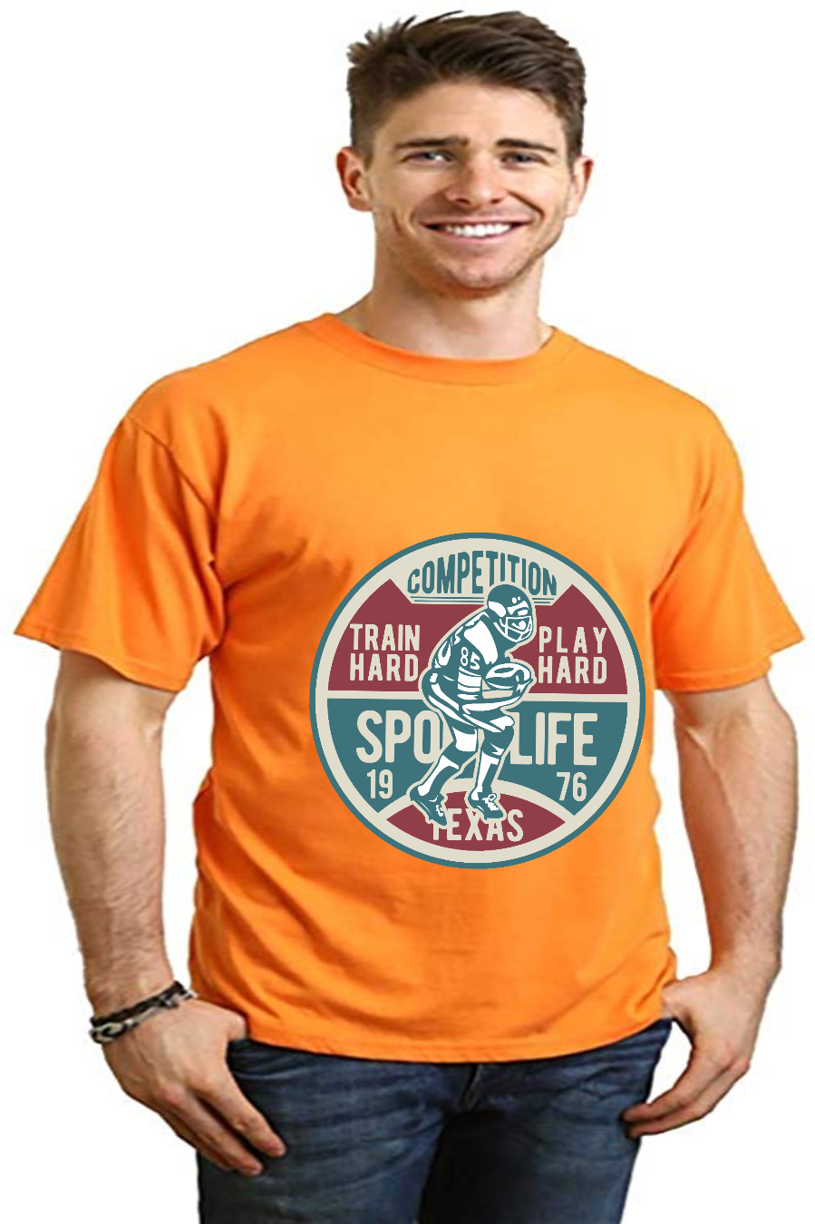 Football Competition Men's Bamboo Viscose/Organic Cotton Short Sleeve Graphic T-Shirt - The7Letter