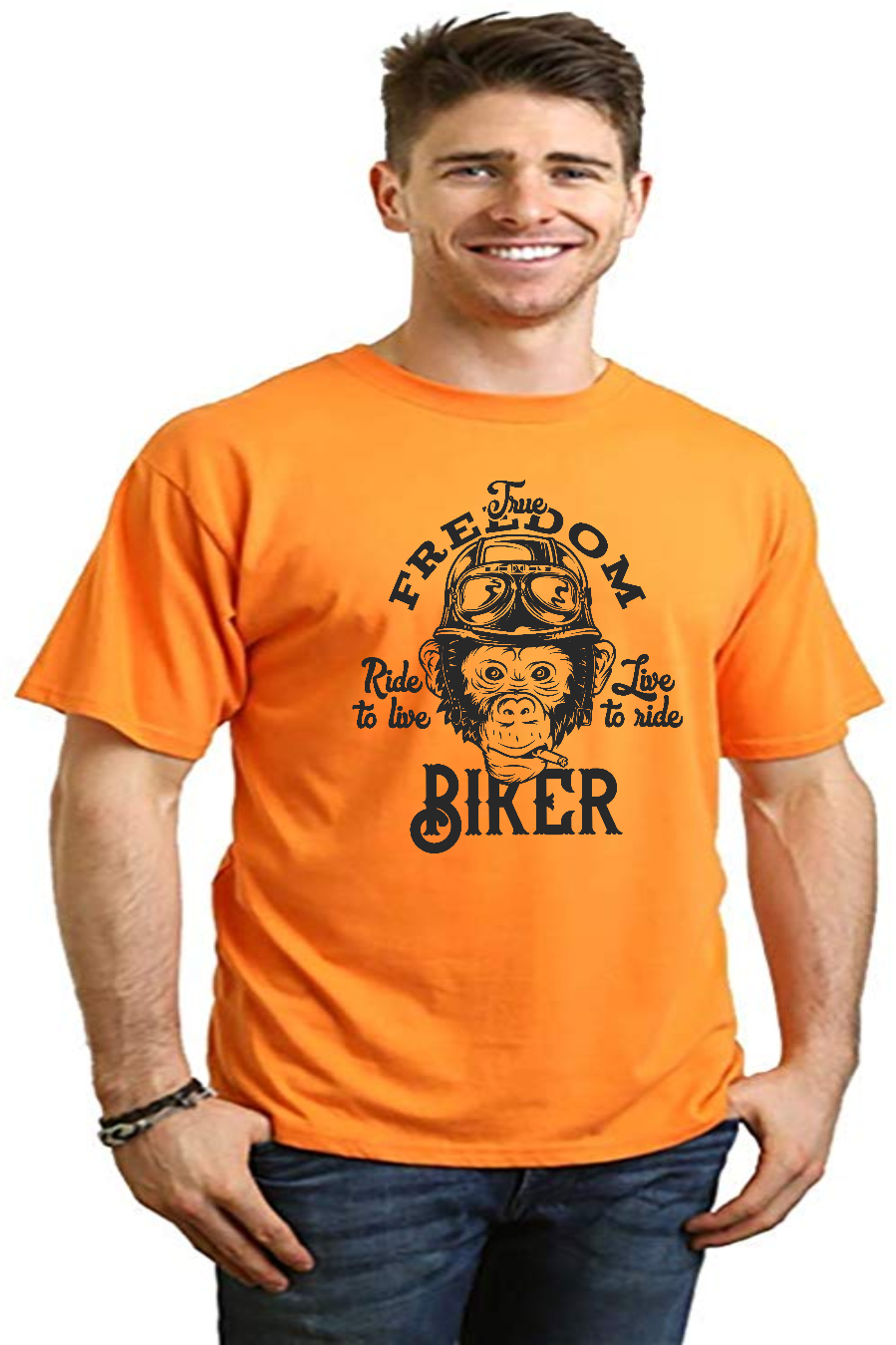 Freedom Biker Men's Bamboo Viscose/Organic Cotton Short Sleeve Graphic T-Shirt - The7Letter