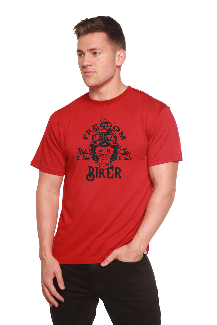 Freedom Biker Men's Bamboo Viscose/Organic Cotton Short Sleeve Graphic T-Shirt - The7Letter