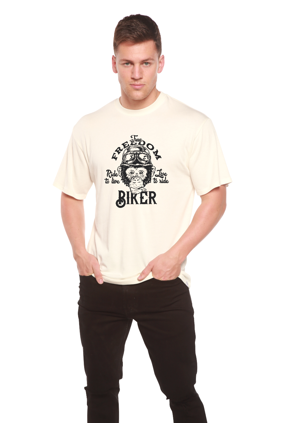 Freedom Biker Men's Bamboo Viscose/Organic Cotton Short Sleeve Graphic T-Shirt - The7Letter