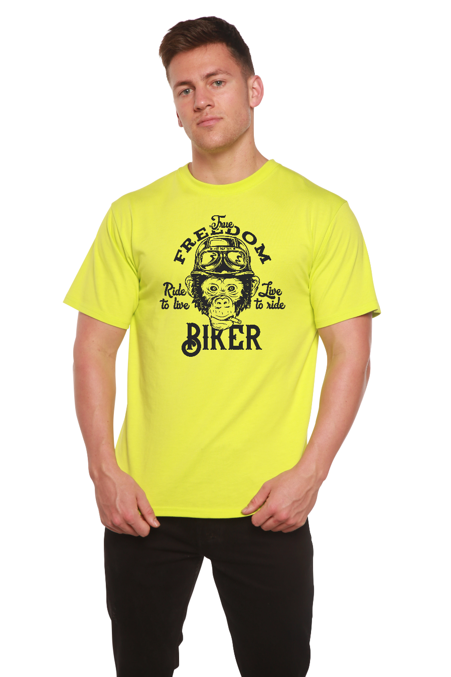Freedom Biker Men's Bamboo Viscose/Organic Cotton Short Sleeve Graphic T-Shirt - The7Letter