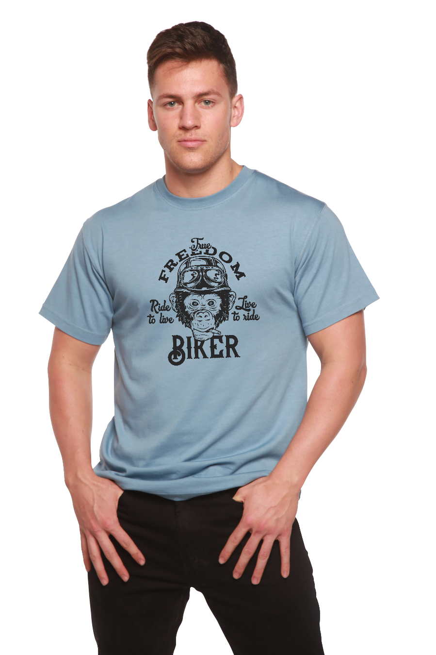 Freedom Biker Men's Bamboo Viscose/Organic Cotton Short Sleeve Graphic T-Shirt - The7Letter