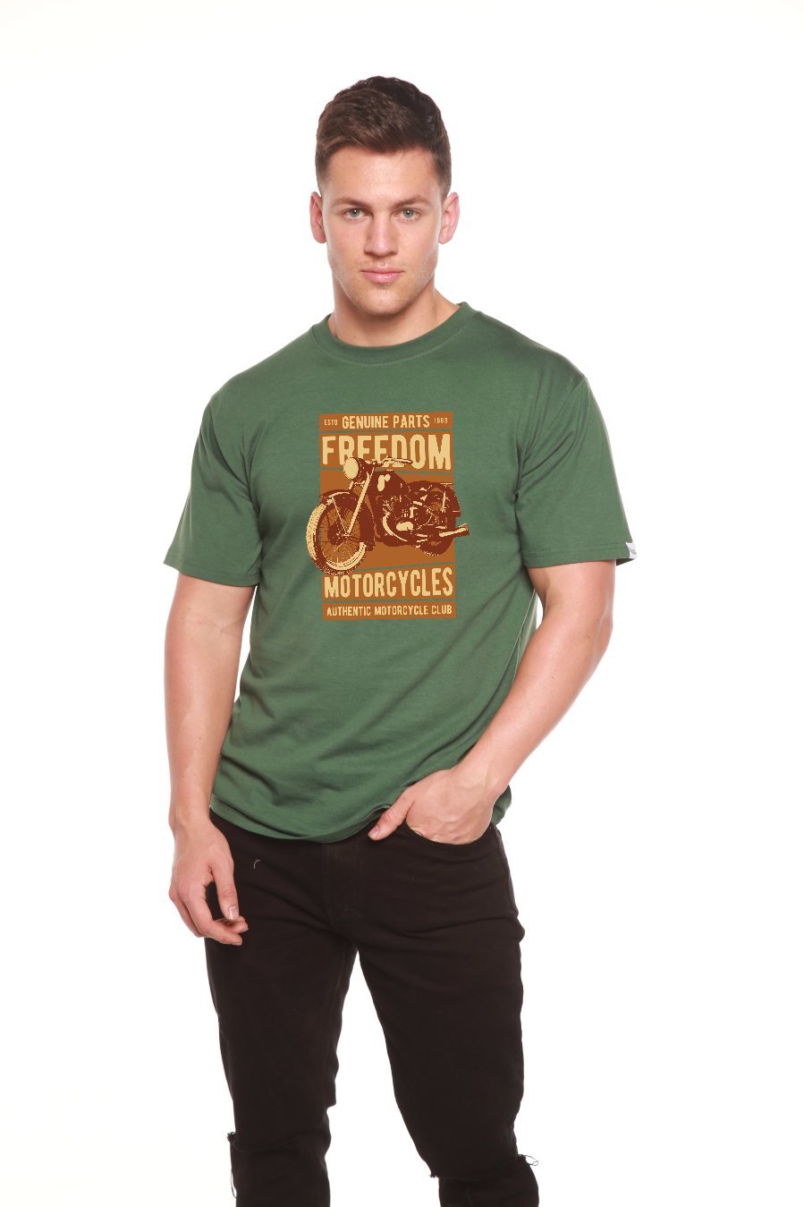 Freedom Motorcycles Men's Bamboo Viscose/Organic Cotton Short Sleeve Graphic T-Shirt - The7Letter