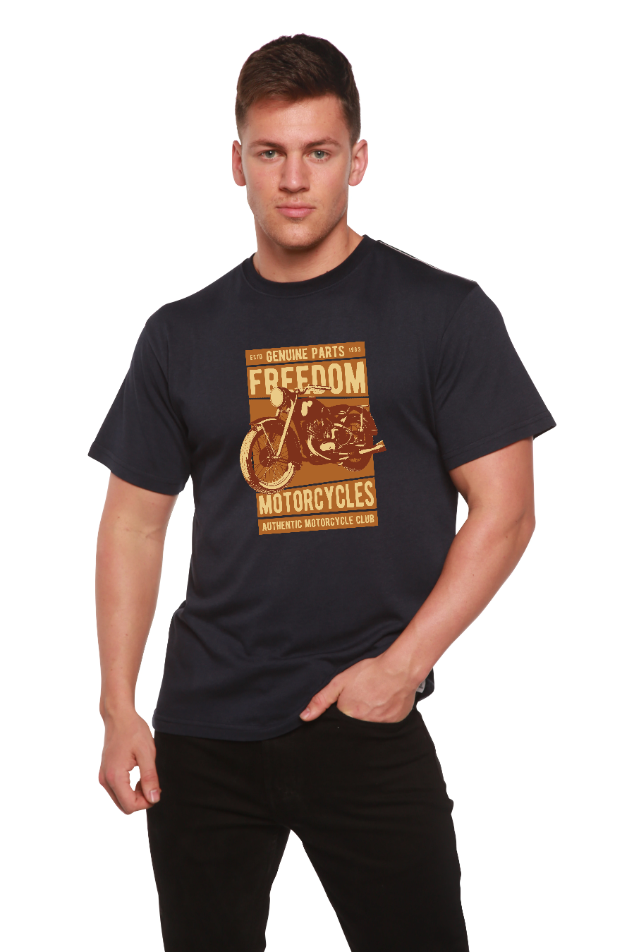 Freedom Motorcycles Men's Bamboo Viscose/Organic Cotton Short Sleeve Graphic T-Shirt - The7Letter