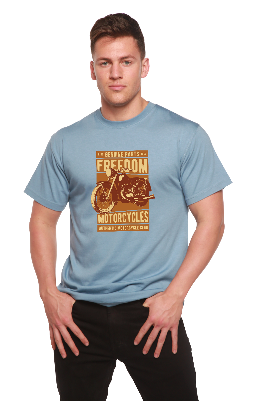 Freedom Motorcycles Men's Bamboo Viscose/Organic Cotton Short Sleeve Graphic T-Shirt - The7Letter