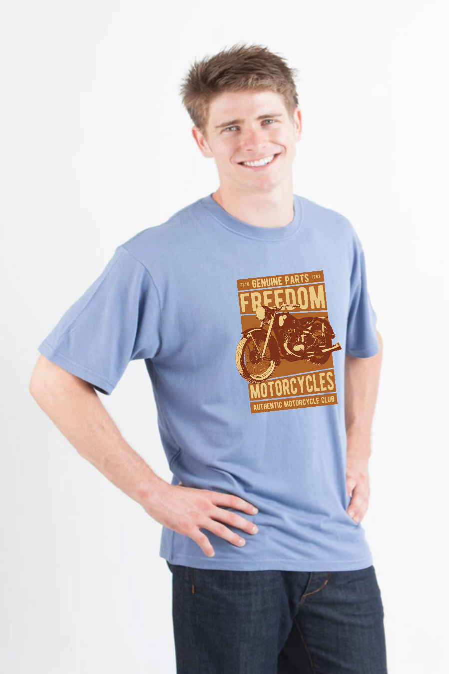 Freedom Motorcycles Men's Bamboo Viscose/Organic Cotton Short Sleeve Graphic T-Shirt - The7Letter