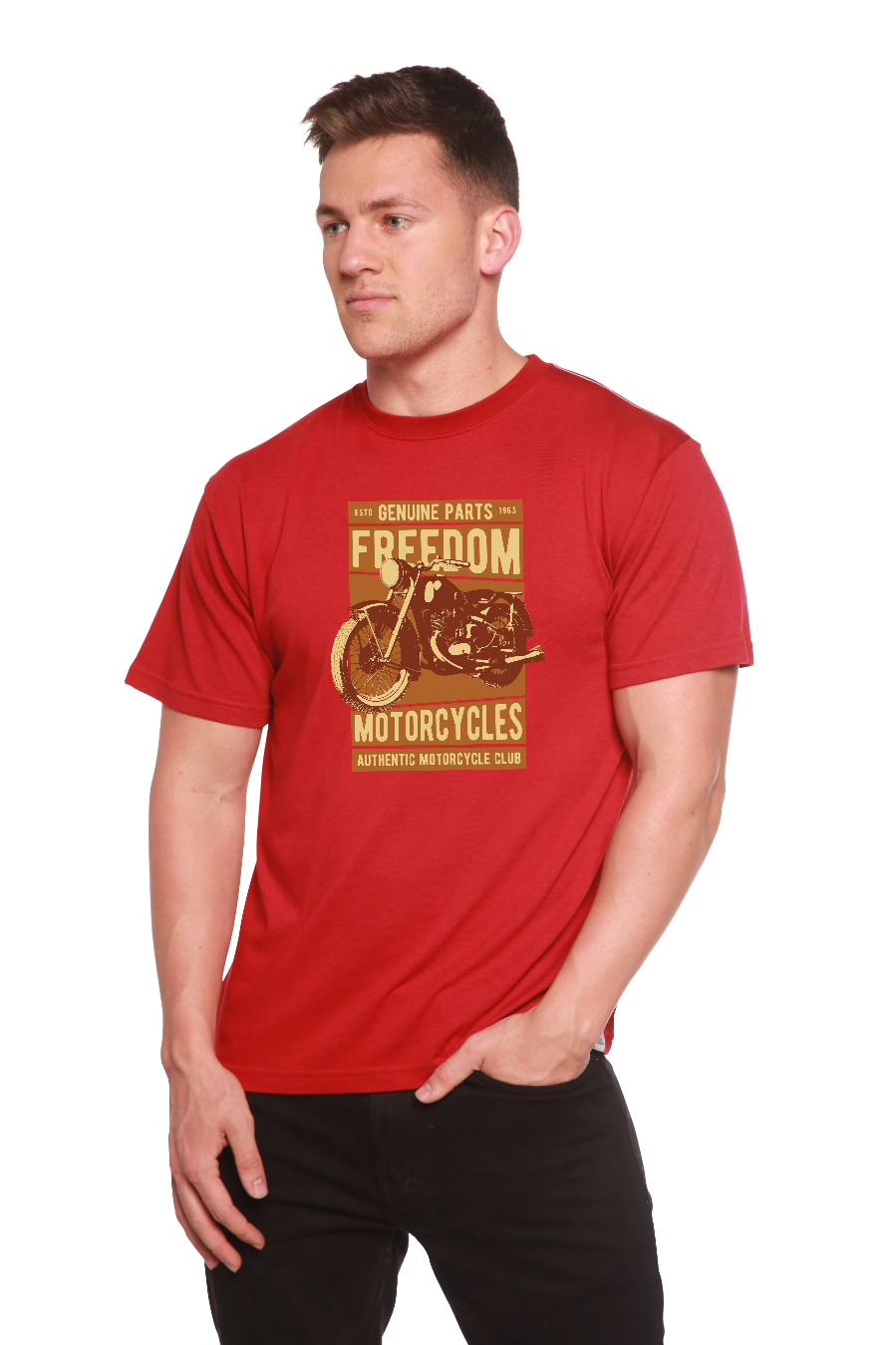 Freedom Motorcycles Men's Bamboo Viscose/Organic Cotton Short Sleeve Graphic T-Shirt - The7Letter