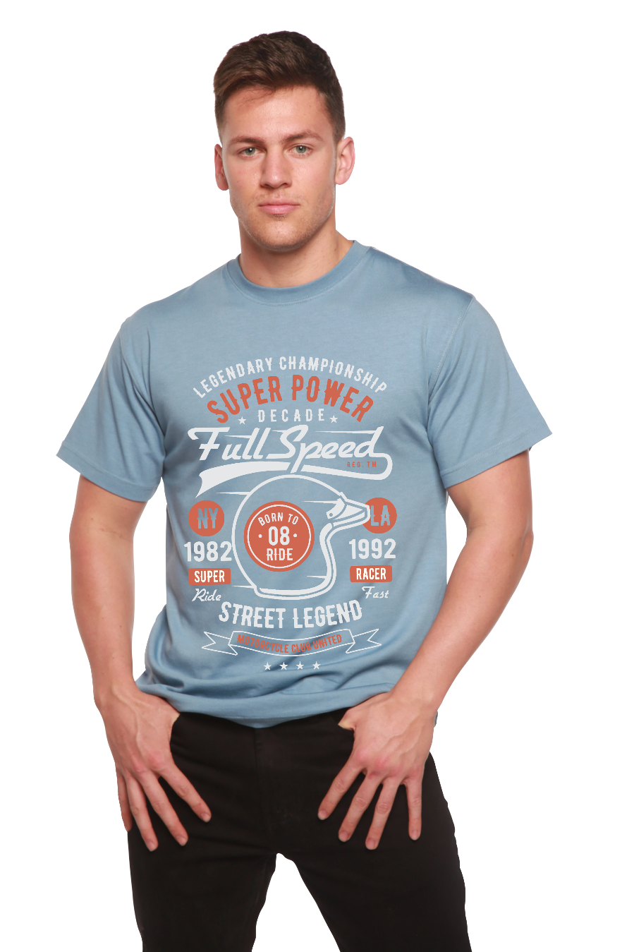 Full Speed Super Men's Bamboo Viscose/Organic Cotton Short Sleeve Graphic T-Shirt - The7Letter