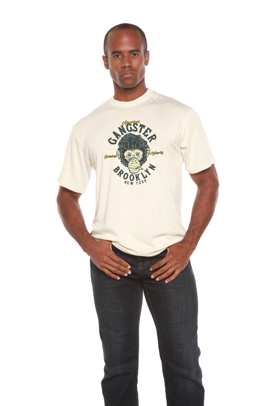 Gangster Brooklyn Men's Bamboo Viscose/Organic Cotton Short Sleeve Graphic T-Shirt - The7Letter
