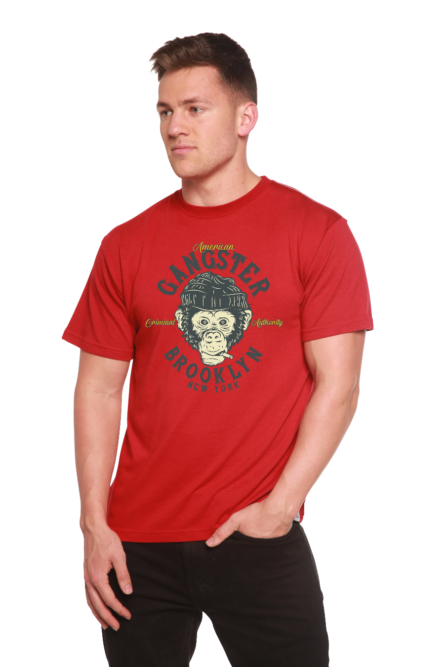 Gangster Brooklyn Men's Bamboo Viscose/Organic Cotton Short Sleeve Graphic T-Shirt - The7Letter