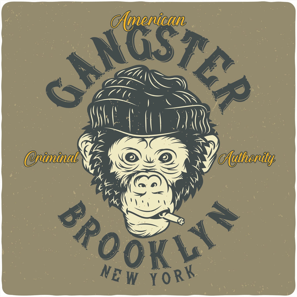 Gangster Brooklyn Men's Bamboo Viscose/Organic Cotton Short Sleeve Graphic T-Shirt - The7Letter