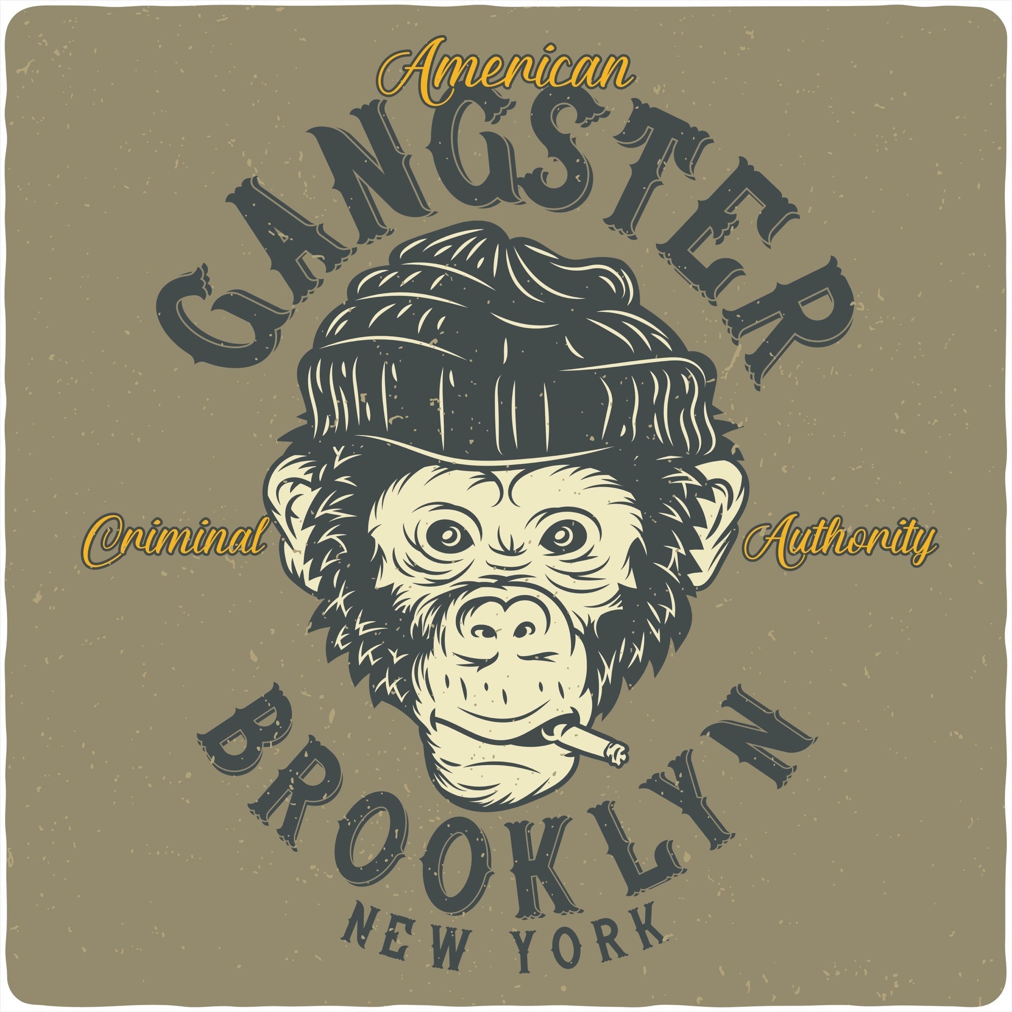 Gangster Brooklyn Men's Bamboo Viscose/Organic Cotton Short Sleeve Graphic T-Shirt - The7Letter