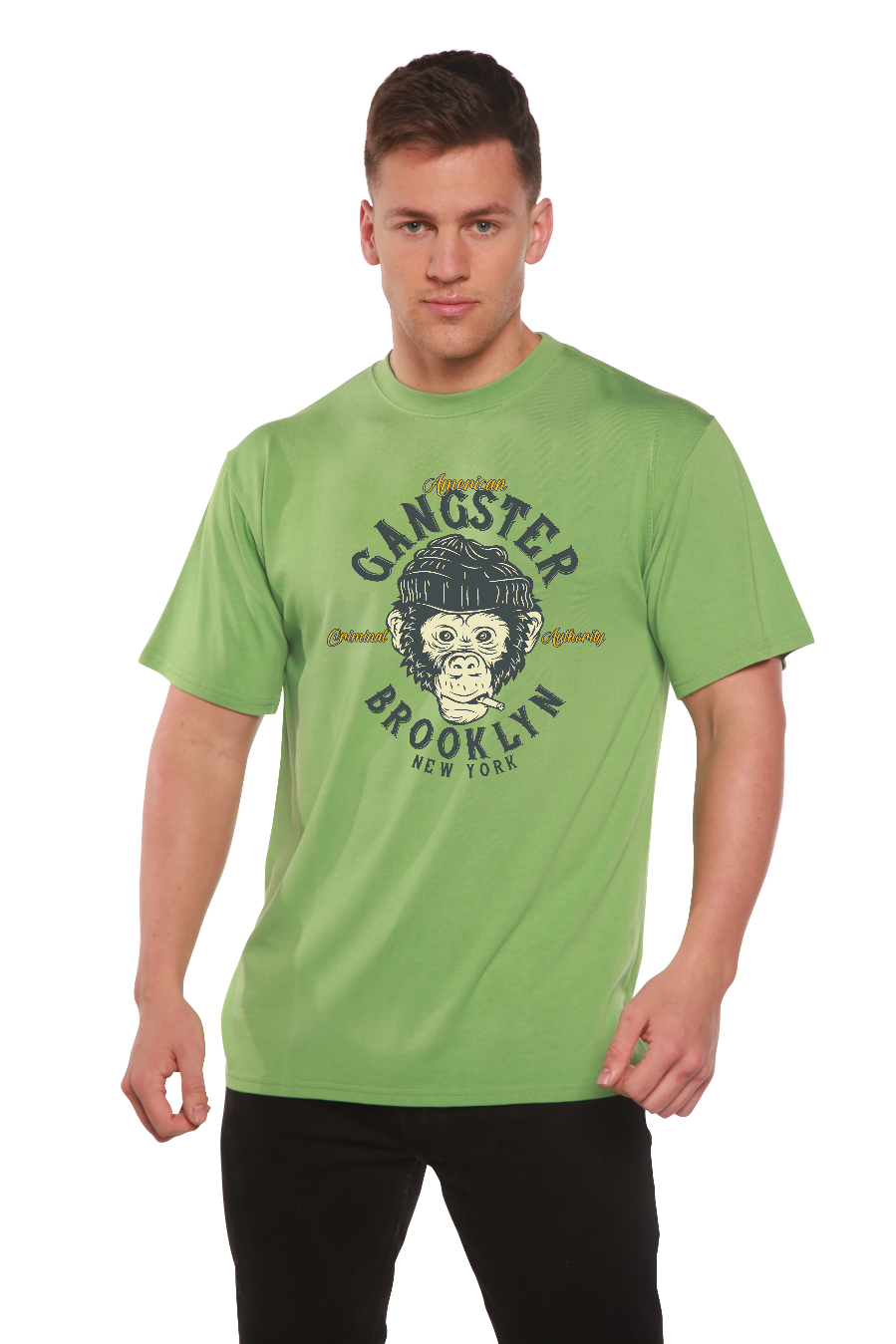 Gangster Brooklyn Men's Bamboo Viscose/Organic Cotton Short Sleeve Graphic T-Shirt - The7Letter