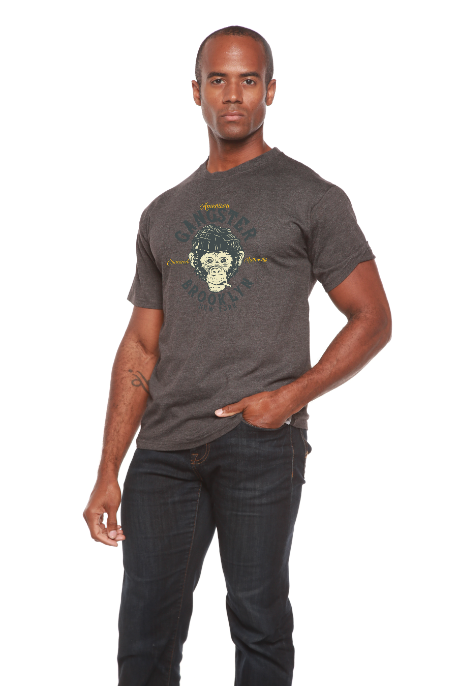 Gangster Brooklyn Men's Bamboo Viscose/Organic Cotton Short Sleeve Graphic T-Shirt - The7Letter