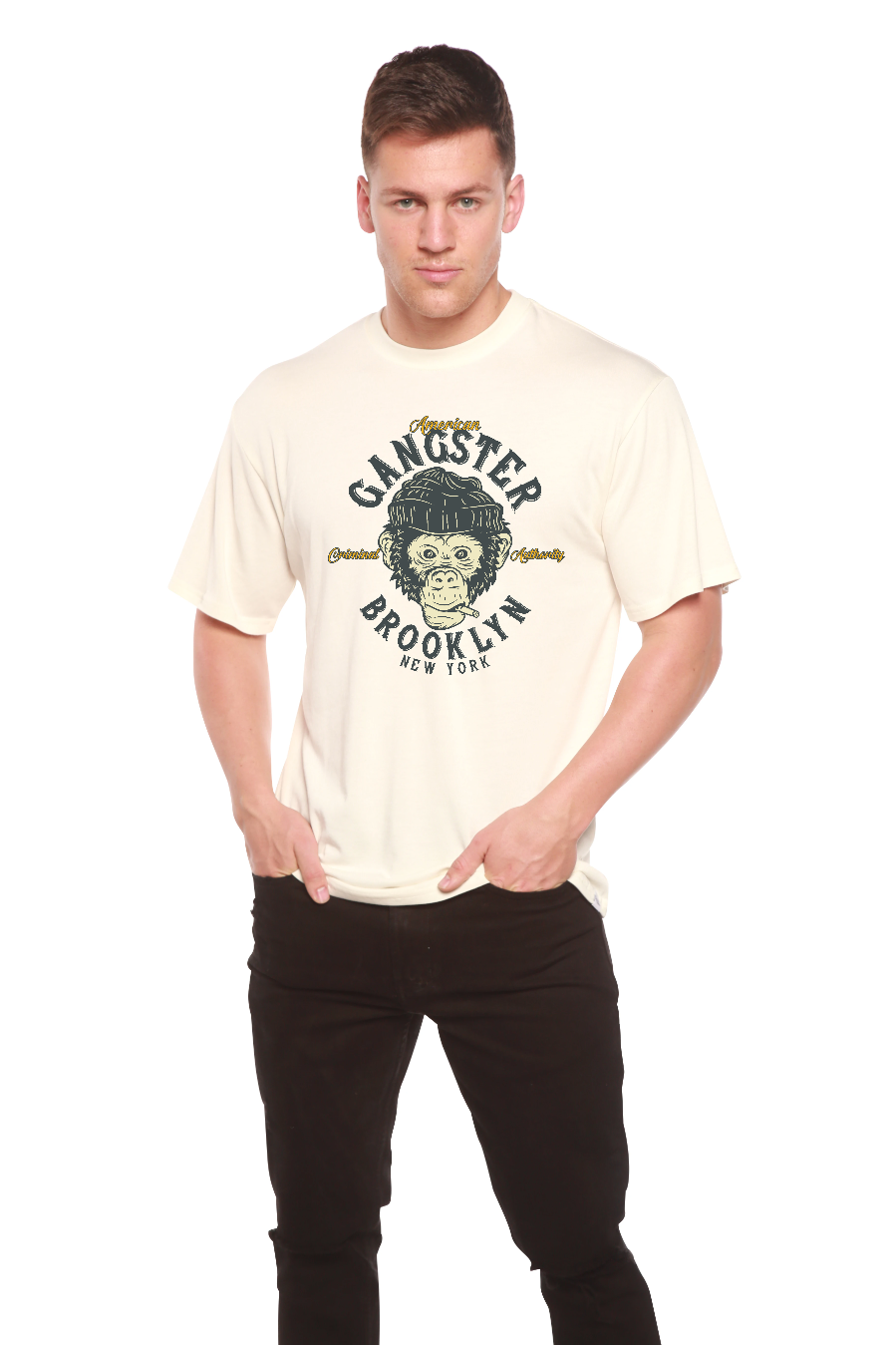 Gangster Brooklyn Men's Bamboo Viscose/Organic Cotton Short Sleeve Graphic T-Shirt - The7Letter